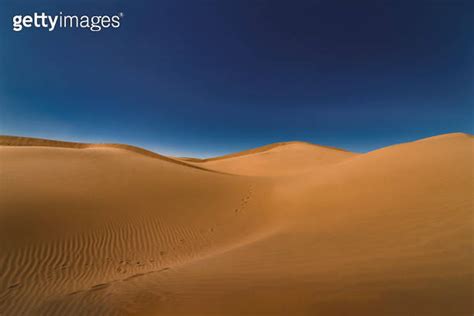 A Panoramic Sand Dune Of Sahara Desert At Mhamid El Ghizlane In Morocco