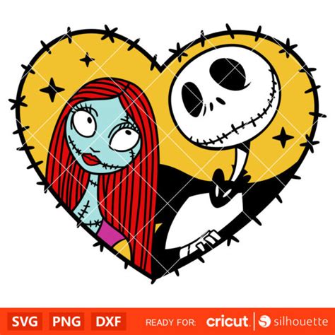 Jack Sally Heart Svg Nightmare Before Christmas Svg Halloween Svg