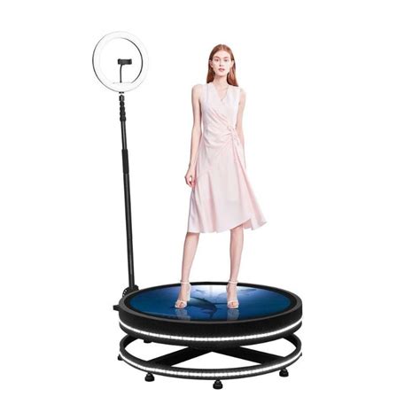 Spin 360 Degree Photo Booth With Ring Light Traveling Case Vending