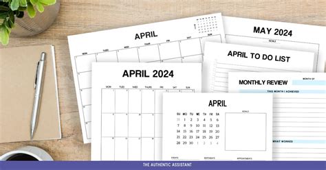 Free April Printable Planner Pages The Authentic Assistant