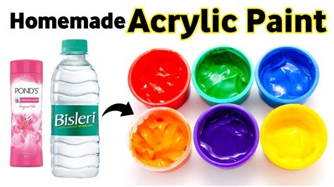 How To Make Acrylic Paint With Ponds Powder Homemade Acrylic Paint Making Acrylic Paint At