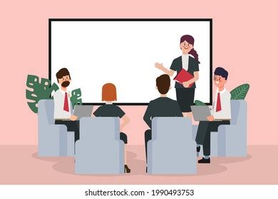 Business People Seminar Professional Office Teamwork Stock Vector