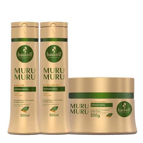 Kit Murumuru Haskell Shampoo e Condicionador 300ml Máscara 300g Kit