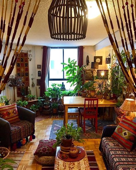 Love This Warm Boho Jungle Living And Dining Room Image By