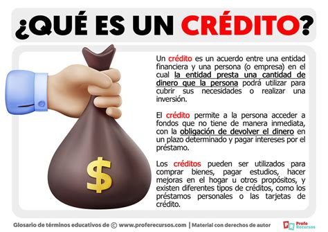 Qué Es Un Crédito Definición De Crédito