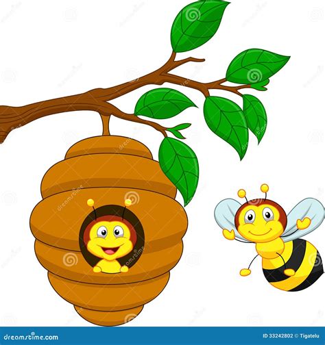 Cartoon Cute Bee Holds A Big Bottle Of Fresh Honey Delivery, 57% OFF