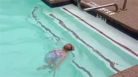 Baby Swims Across Pool Part 2