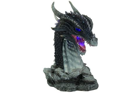 Obsidian Dragon Bust Statue With LED Lights, Dragon Head Bust - Etsy