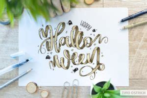 Happy Halloween Handlettering Lernen