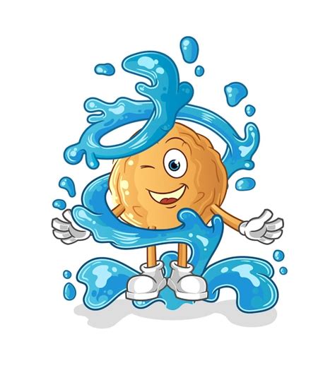 Premium Vector The Meatball Fresh With Water Mascot Cartoon Vector