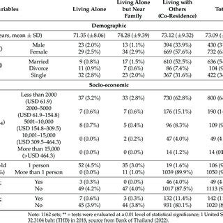 The Demographic And Socio Economic Characteristics Of Older Adults