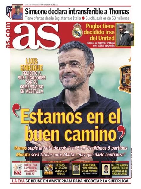 La Portada Del Diario As 25 03 2019