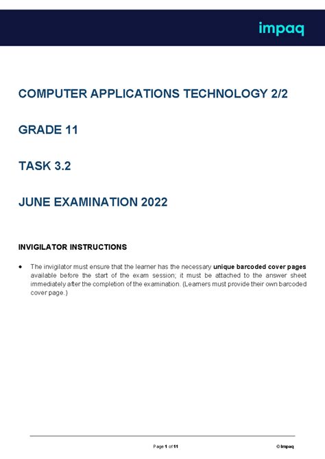 Cat Grade June Exam Paper Computer Applications Technology