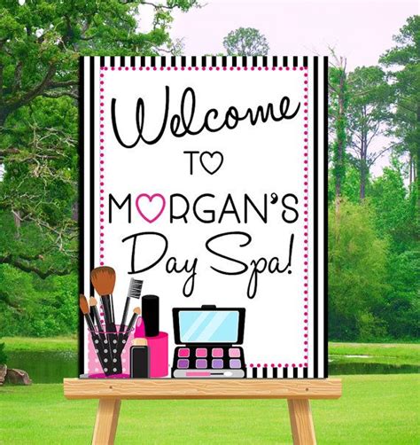 Spa Party Welcome Sign Spa Party By Writteninpinkstudios On Etsy Spa