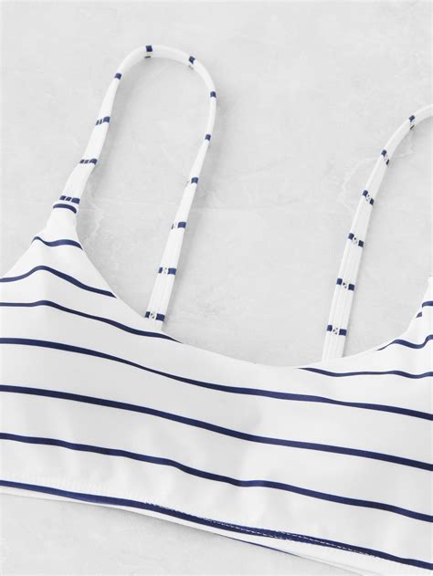 Striped Spaghetti Strap Bikini SetFor Women Romwe