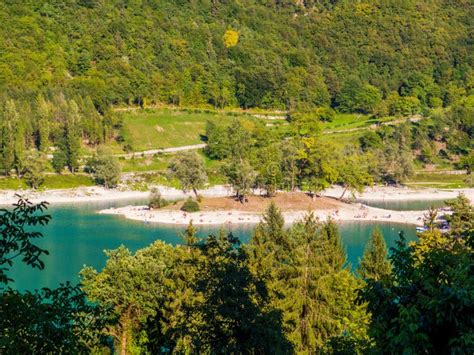 Lake of Tenno Italian: Lago Di Tenno in Trentino, Italy Stock Image ...