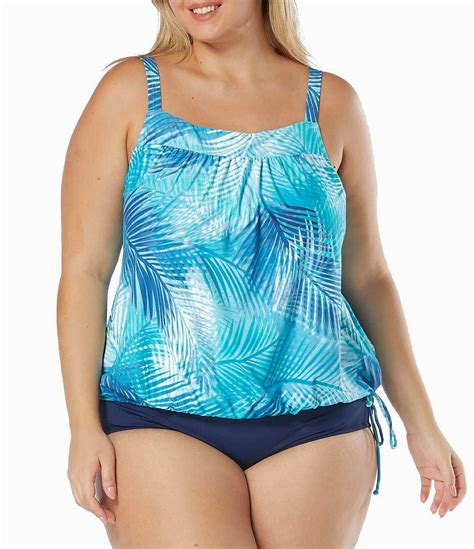 Beach House Plus Size Shadow Fern Audrey Tankini Swim Top Dillards