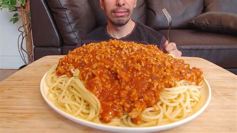 Asmr Spaghetti Bolognese Homemade Pasta Meat Sauce Mukbang Eating