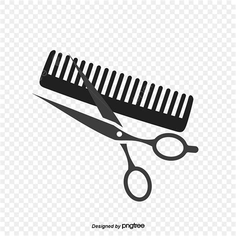 Scissors Comb PNG Picture, Black Hair Salon Scissors And Comb, Comb ...