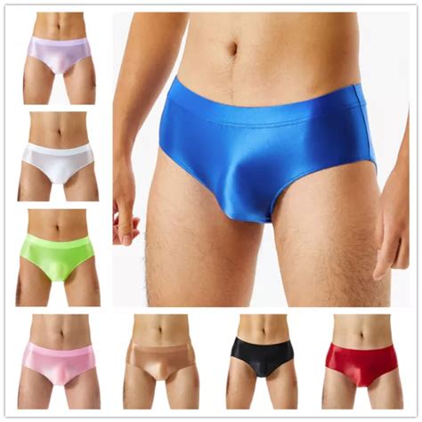 De Sexy Herren Glänzend Slips Low Rise Unterhosen Bulge Pouch Tanga