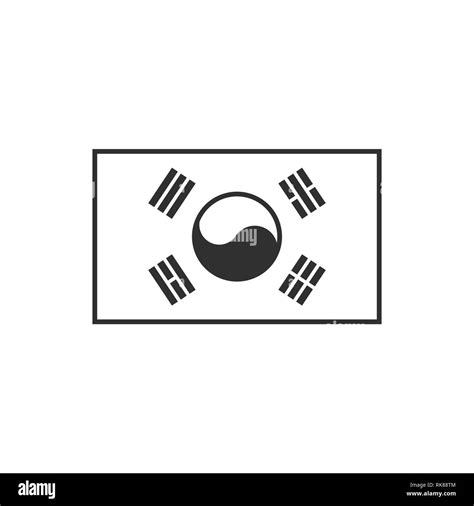 South korea flag Black and White Stock Photos & Images - Alamy