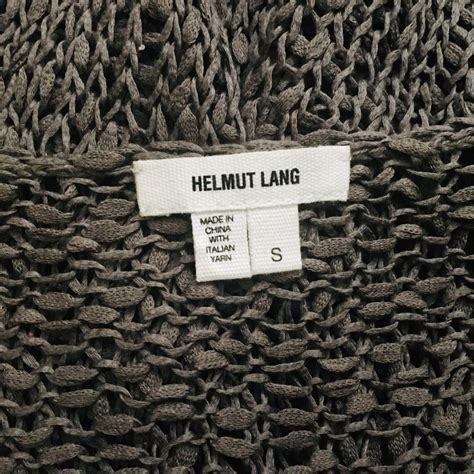 Helmut Lang Womens Open Knit Sweater Asymmetric Hem Gem