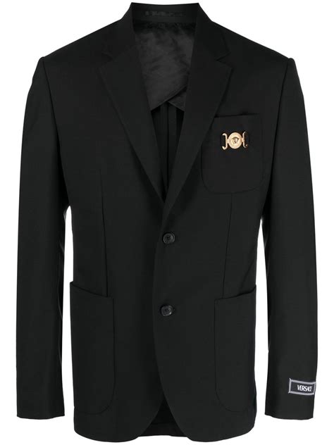 Versace Medusa Biggie Single Breasted Blazer Black Farfetch