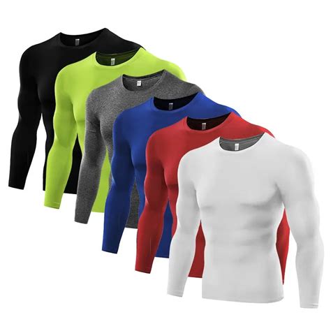 1pc Mens Compression Under Base Layer Top Long Sleeve Tights Sports