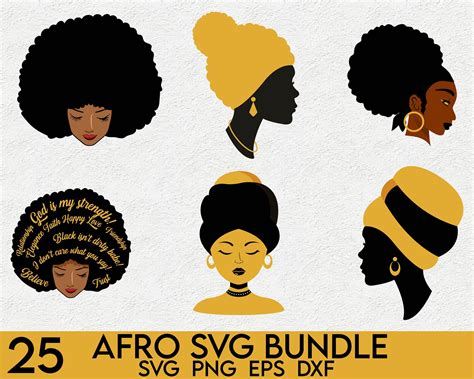 Afro Svg Bundle Afro Girl Svg Afro Man Svg Afro Lady Svg Afro Queen