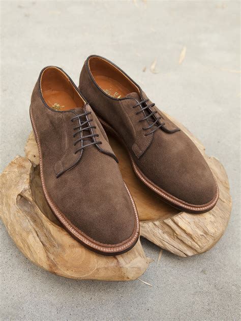 Alden Plain Toe Blucher Ptb In Brown Suede Gentlemens Footwear