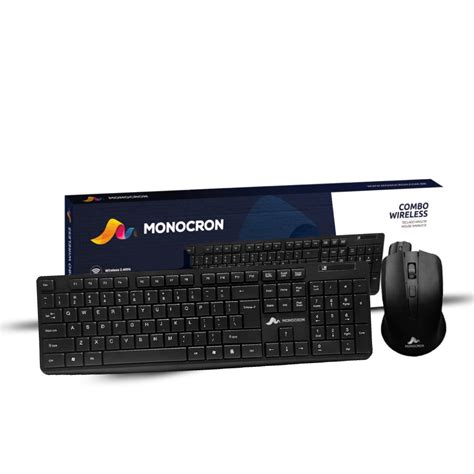 Teclado E Mouse Sem Fio Monocron Ghz Abnt Preto Submarino