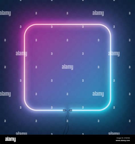 Neon Square Frame Border With Wire Lights Vector Image Stock Vector