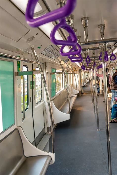 A View Of Subway Train Interior Of Kolkata East West Metro System At