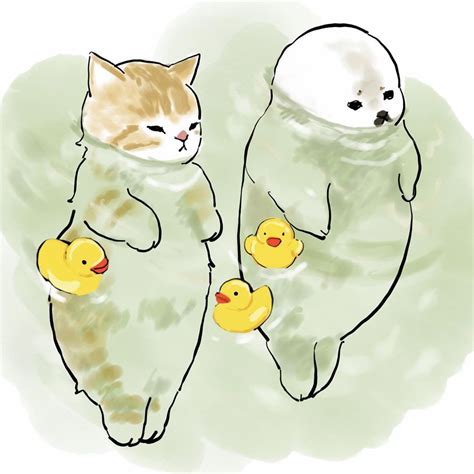 ciao salut par mofusand cat art cute art art