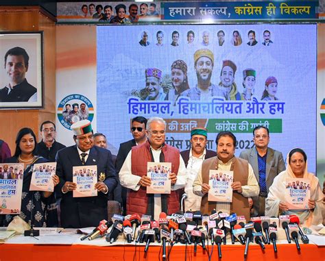 Cong Releases Manifesto For Himachal Polls Promises 1l Jobs Free Electricity