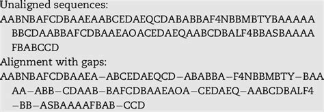 E Alignment Of Two Sequences Download Table