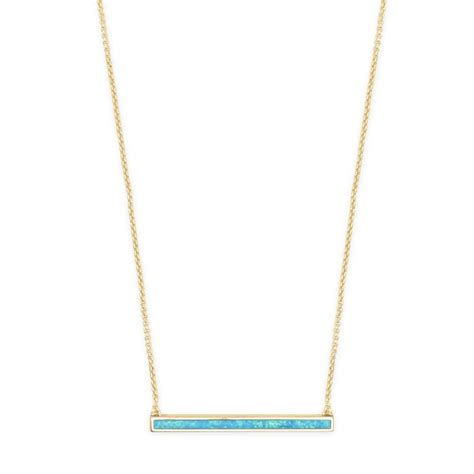 Kendra Scott Kelsey Bar Pendant Necklace In Turquoise Kyocera Simulated