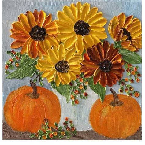 Fall Sunflower Painting - Etsy