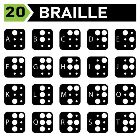 Braille Alphabet Icon Set Include A To Z 17542779 Vector Art At Vecteezy