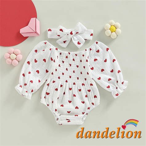 Dandelion Meses Beb Meninas Dia Dos Namorados Romper Cora O