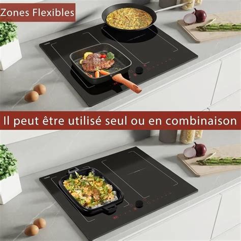 Plaque Induction 4 Feux Avec Commande Rotative Hobsir 60cm Plaque Induction Flexible Zone