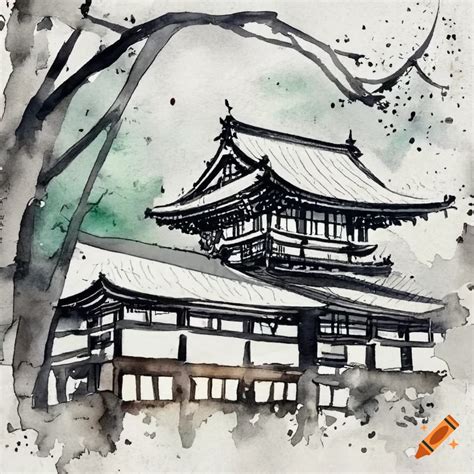 Watercolor Art Of A Beautiful Scenery In Nara Prefecture Japan On Craiyon