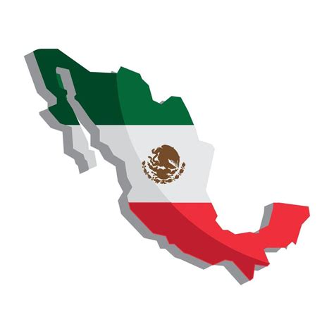 Mexican Flag In Map 11441706 Vector Art At Vecteezy