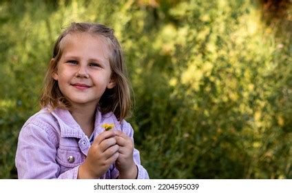 Smiling Little Girl Park Copy Space Stock Photo 2204595039 | Shutterstock