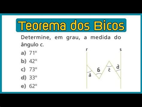 Teorema Dos Bicos Exerc Cio Resolvido Youtube