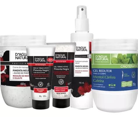 Kit Termo Reduz Pimenta Negra Gel Crioterapico Dagua Natural