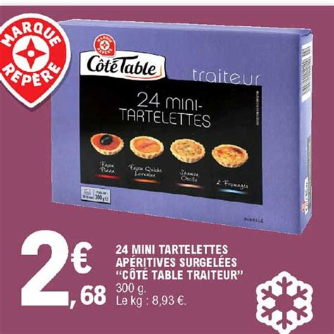 Promo 24 Mini Tartelettes Apéritives Surgelées Côté Table Traiteur chez