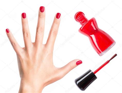 Hands With Red Manicure Stock Photo Valuavitaly 54033483