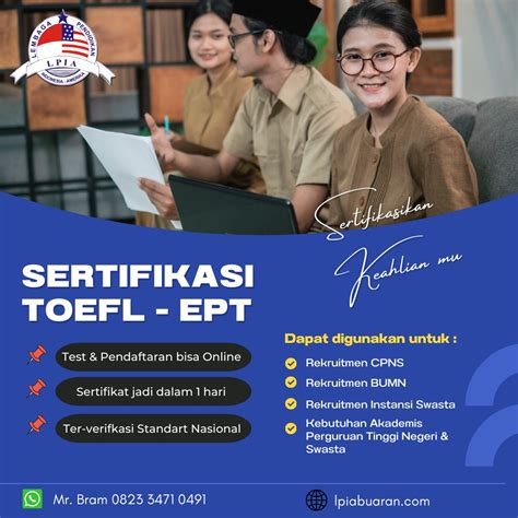 Sertifikasi Toefl Ept Lpia Buaran