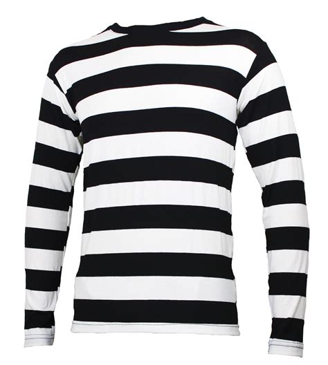 Long Sleeve Black White Striped Men S Shirt Medium Walmart